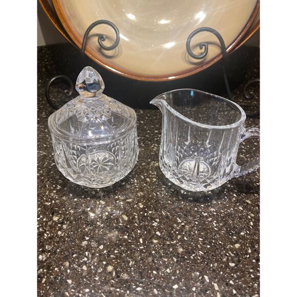 Crystal Cream & sugar set - Picture 1 of 5